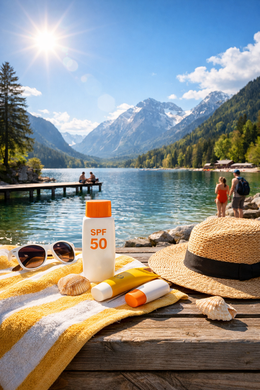 SPF in den Alpen & am See: Die häufigsten Sonnencreme-Fehler (und was wirklich hilft)