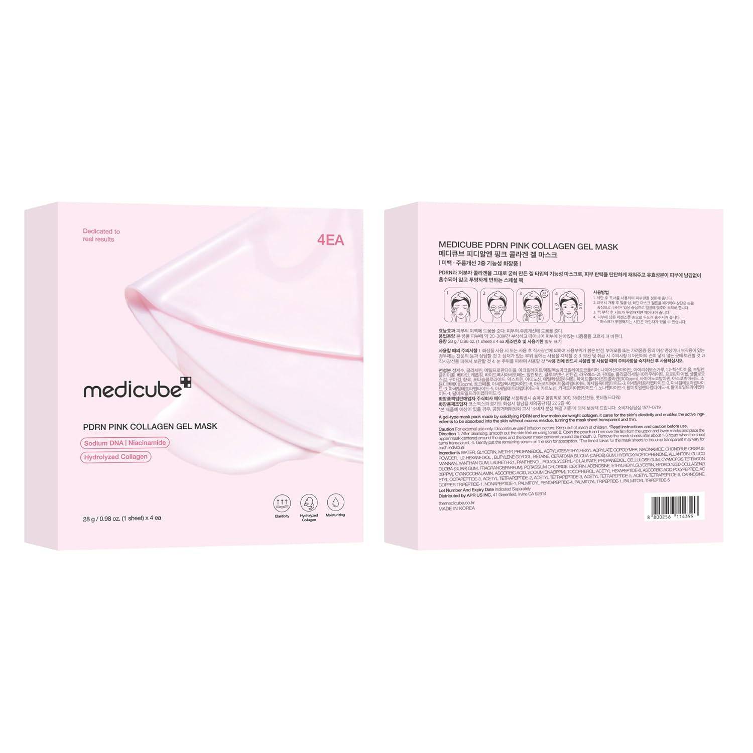 Medicube PDRN Pink Collagen Gel Mask Box - 4 Stk.