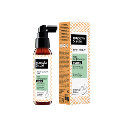 Nuggela & Sulé Hair Regenerator Serum Forte 70 ml mit Applikator und Verpackung auf weißem Hintergrund